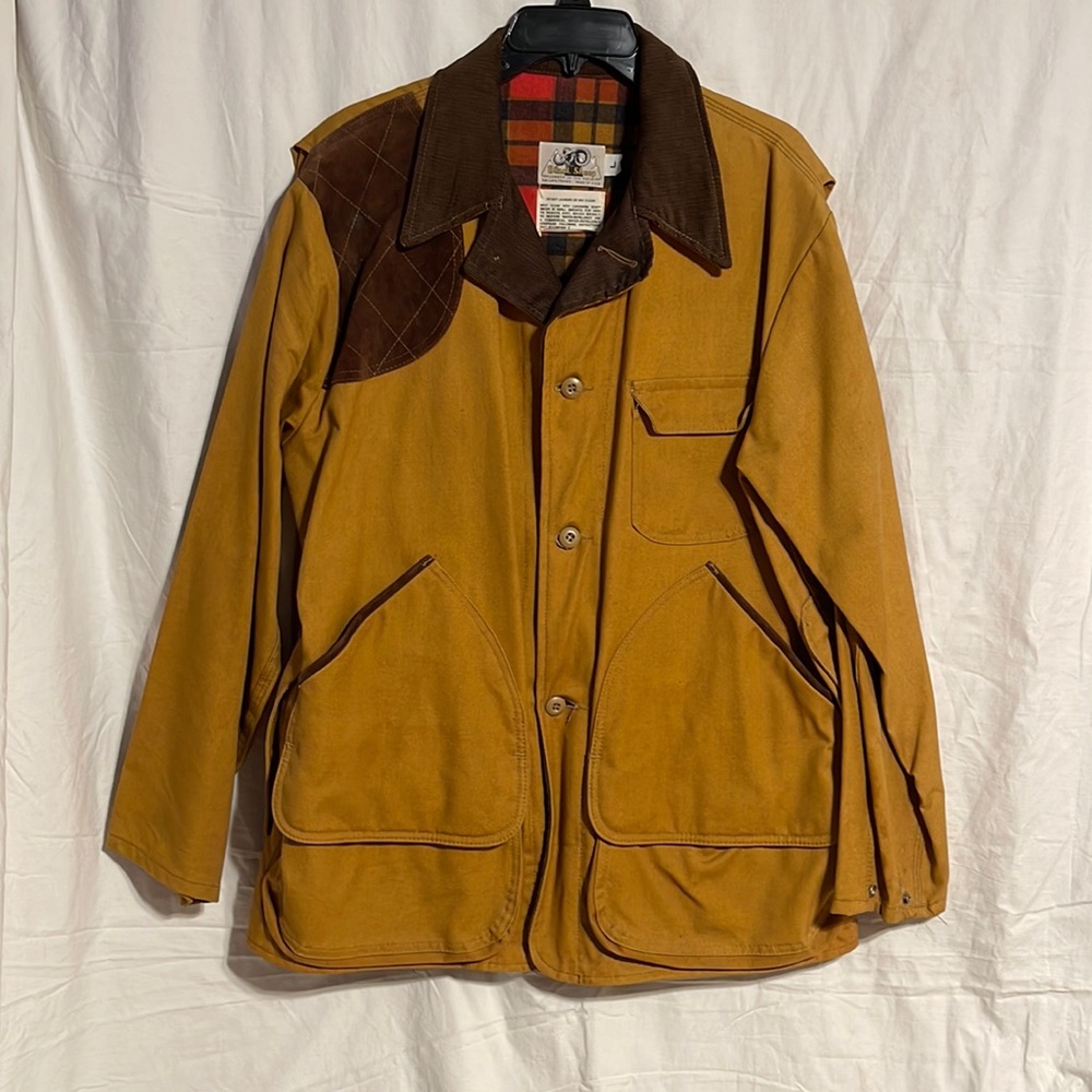 Black Sheep Coat L Mens Field Vintage USA Pockets Hunting Tan Canvas